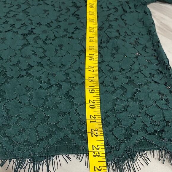 Rafaella‎ Deep Jade Green Lace Scalloped Hem Top w/ Cami | Size Small NWT - Picture 11 of 12